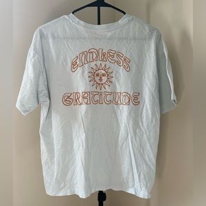 American Eagle Endless Gratitude Felt Lettering Boho Graphic Tee